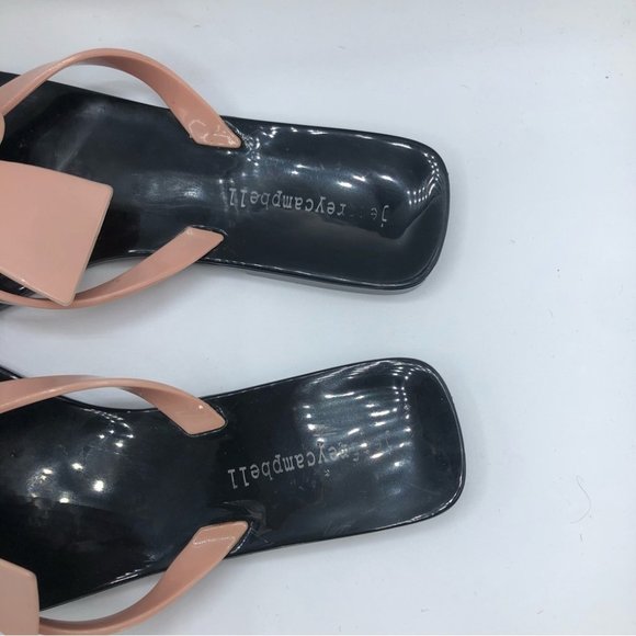 Jeffrey Campbell Size 7 Sugary Bow Slip Flop Sandals in BLush Black - Picture 3 of 5